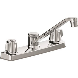 Seasons Two-Handle Standard Kitchen Faucet Less Spray in Chrome