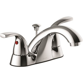 Seasons Anchor Point 4 in. Centerset Double-Handle Bathroom Faucet in Chrome with Quick Install Pop-Up