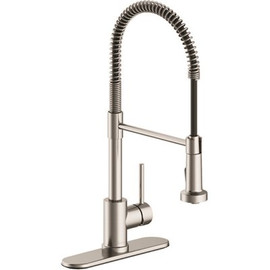 Seasons Westwind Single-Handle Spring Neck Kitchen Faucet in Stainless Steel