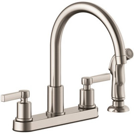 Seasons Westwind Double-Handle Kitchen Faucet with Side Sprayer in Stainless Steel