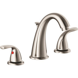 Seasons Raleigh 8 in. Widespread Double-Handle High-Arc Bathroom Faucet in Brushed Nickel with Quick Install Pop-Up