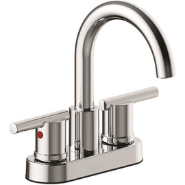 Seasons Westwind 4 in. Centerset Double-Handle High-Arc Bathroom Faucet in Chrome with Push Pop-Up