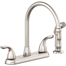 Seasons Westlake Double-Handle Kitchen Faucet with Side Spray in Stainless Steel