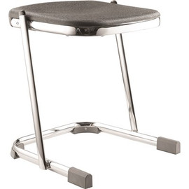 National Public Seating 18 in. Elephant Z-Stool, Black Seat and Chrome Frame