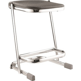 National Public Seating 22 in. Elephant Z-Stool, Black Seat and Chrome Frame