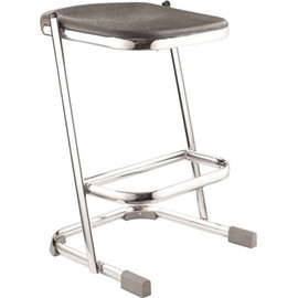 National Public Seating 24 in. Elephant Z-Stool, Black Seat and Chrome Frame