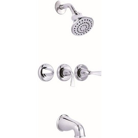 Premier Sanibel 3-Handle 1- -Spray Tub and Shower Faucet in Chrome (Valve Included)