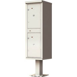 Florence 1,590 Valiant Postal Gray Pedestal Mount Locking 2 Compartment Parcel Locker Mailbox