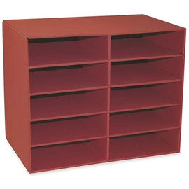 PACON CORPORATION PACON TEN SHELF ORGANIER, RED, 17X12.9X21 IN.