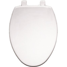 BEMIS Elongated Slow Close Closed Front Plastic Toilet Seat in White Never Loosens