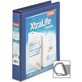 TOPS PRODUCTS CARDINAL XTRALIFE CLEARVUE D-RING BINDER, 1-1/2 IN. CAPACITY, BLUE, 11X8-1/2 IN.