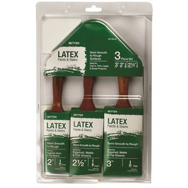 Better 2 in. Flat Cut, 3 in. Flat Cut, 2.5 in. Angled Sash Polyester Paint Brush Set (3-Pack)