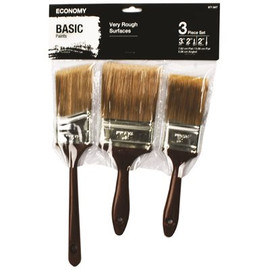 UTILITY 2 in. Flat Cut, 3 in. Flat Cut and 2 in. Angled Sash Utility Paint Brush Set (3-Piece)