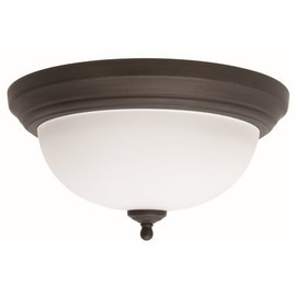 Monument 2-Light 13-1/4 in. x 6-1/4 in. Flush Mount Ceiling in Fixture in Oil Rubbed Bronze