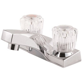 Pfister Pfirst Series 4 in. Centerset 2-Handle Bathroom Faucet with Acrylic Knobs in Polished Chrome