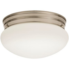 Lithonia Lighting Essentials 9 in. Polished Brushed Nickel LED Mushroom Flush Mount with Shade