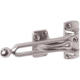 Prime-Line 4-7/8 in., Solid Brass, Satin Chrome Plated Swing Bar Door Guard with Ball