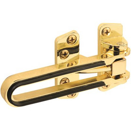 Prime-Line Swing Bar Lock, Features Rubber Bumper, Diecast Zinc, Brass Plated Finish