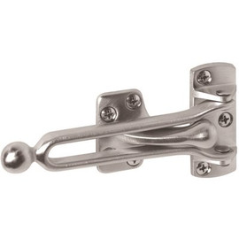 Prime-Line Swing Bar Door Guard with Ball, 4-7/8 in., Solid Brass, Satin Nickel Plated