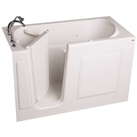 AMERICAN STANDARD GELCOAT WALK-IN BATH, WHIRLPOOL, LEFT-HAND WITH QUICK DRAIN AND FAUCET, WHITE, 30 IN. X 60 IN.