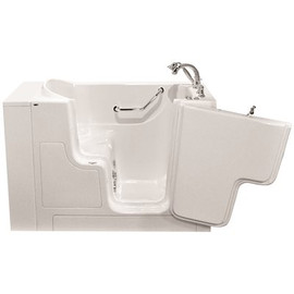 AMERICAN STANDARD GELCOAT WALK-IN BATH, WHIRLPOOL, RIGHT-HAND WITH QUICK DRAIN AND FAUCET, WHITE, 30 IN. X 52 IN.