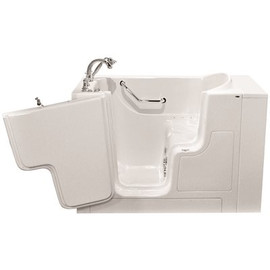 AMERICAN STANDARD GELCOAT WALK-IN BATH, COMBINATION, LEFT-HAND WITH QUICK DRAIN AND FAUCET, WHITE, 30 IN. X 52 IN.