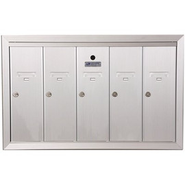 Florence 1250 Vertical Series 5-Compartment Aluminum Recess-Mount Mailbox