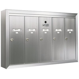 Florence 1250 Vertical 5-Compartment Aluminum Surface-Mount Mailbox