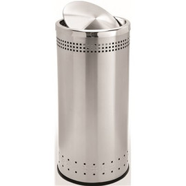 Precision 15 Gal. Stainless Steel Round Imprinted Trash Can with Swivel Lid