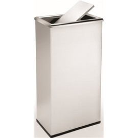 Precision 13.5 Gal. Stainless Steel Rectangular Trash Can with Dome Lid