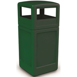 PolyTec 42 Gal. Forest Green Square Trash Can with Dome Lid