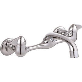 Premier Bayview 2-Handle Wall-Mounted Kitchen Faucet in Chrome