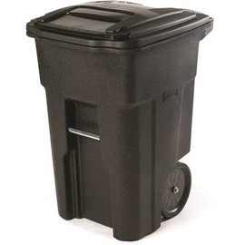 Toter 48 Gal. Blackstone Trash Can with Quiet Wheels and Attached Lid