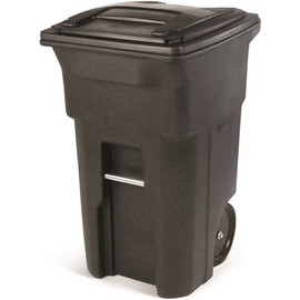 Toter 64 Gal. Greenstone Trash Can with Quiet Wheels and Attached Lid