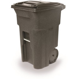 Toter 64 Gal. Blackstone Outdoor Trash Can with Quiet Wheels and Lid