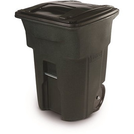 Toter 96 Gal. Greenstone Outdoor Commercial Trash Can with Quiet Wheels and Lid