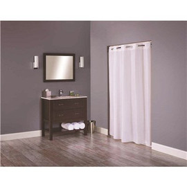 Hookless Englewood 71 in. x 74 in. White Shower Curtain (12 per Case)