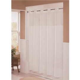 Hookless ILLUSION SHOWER CURTAIN WITH SNAP IN LINER, WHITE 71 IN. X 77 IN., 12 PER CASE