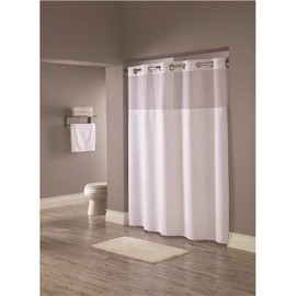 Hookless REFLECTION SHOWER CURTAIN WITH SNAP IN LINER, WHITE 71 IN. X 77 IN. 12 PER CASE