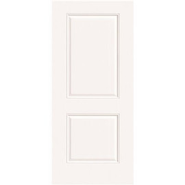 Masonite 18 in. x 80 in. Smooth 2-Panel Square Primed White Hollow Core Composite Interior Door Slab