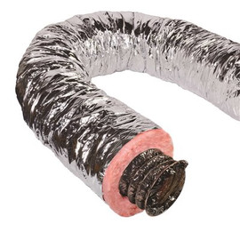 Master Flow 6 in. x 25 ft. Insulated Flexible Duct R6 Silver Jacket