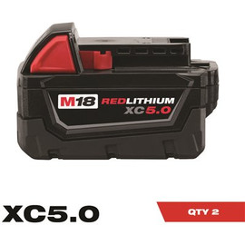 Milwaukee M18 18-Volt Lithium-Ion XC Extended Capacity 5.0 Ah Battery Pack (2-Pack)