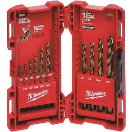 Milwaukee Cobalt Red Helix Drill Bit Set for Drill Drivers (15-Piece)