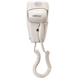 Jerdon 1600-Watt Wall Mount Hair Dryer, Direct Wire, White