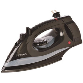 Jerdon Midsize Dual Auto Off Hotel Iron with Retractable Cord, Black