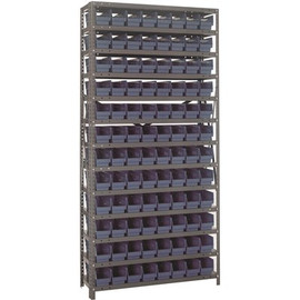 Economy 4 in. Shelf Bin 12 in. x 36 in. x 75 in. 13-Tier Shelving System Complete with QSB101 Blue Bins