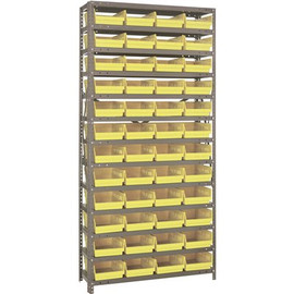 Economy 4 in. Shelf Bin 18 in. x 36 in. x 75 in. 13-Tier Shelving System Complete with QSB108 Yellow Bins