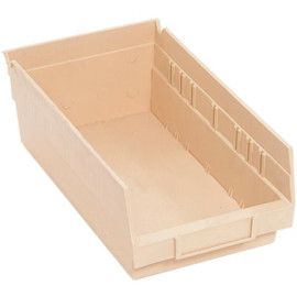 Quantum Storage Systems 2.2 Qt. Economy Shelf Bin in Ivory (30-Pack)