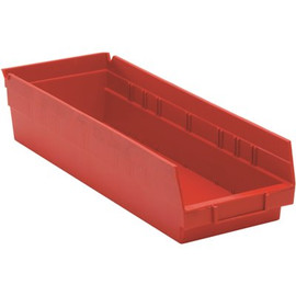 Quantum Storage Systems 3 Qt. Economy Shelf Bin in Red (20-Pack)