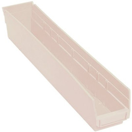 Quantum Storage Systems 3.4 Qt. Economy Shelf Bin in Ivory (16-Pack)